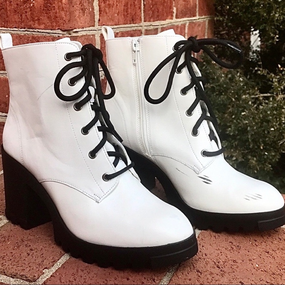 White BP Combat Boots